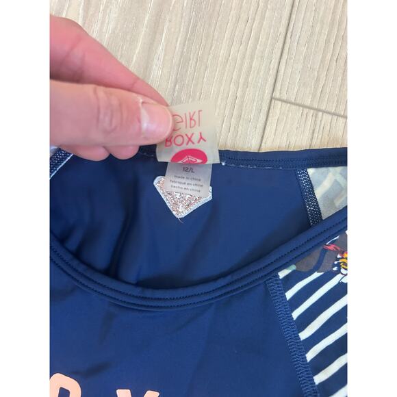 Roxy Girl Size Large (12) Two Piece Swimsuit - Short Sleeve Rashguard + Bottom - Picture 4 of 5